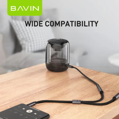 BAVIN AUX20 3.5mm Jack Audio Splitter 25cm Length Wire w/ 3.5mm Input & 2x 3.5mm Output