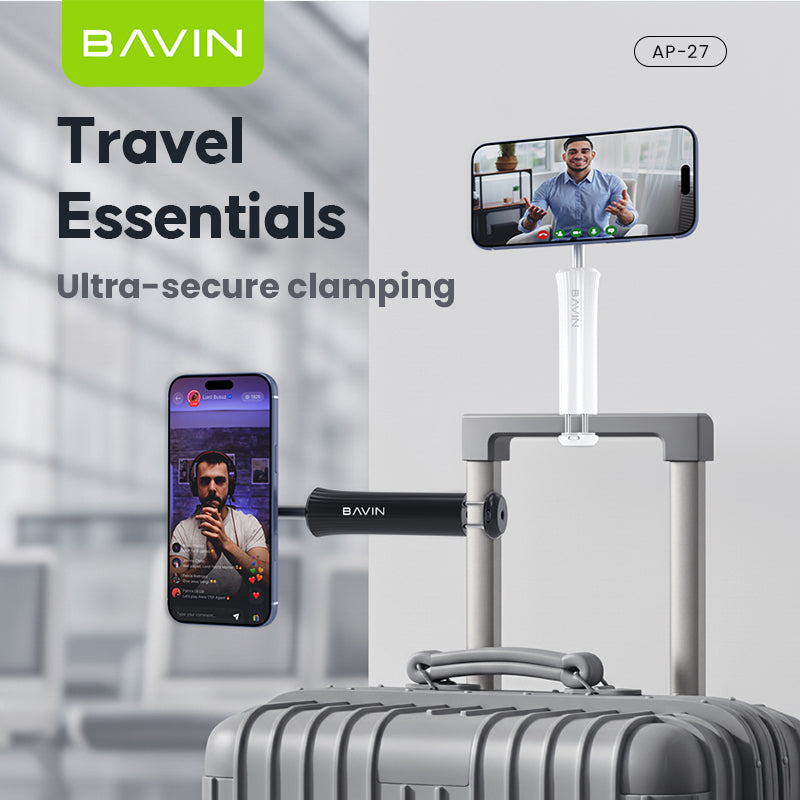 BAVIN P27 Magnetic Phone Holder Stand w/ Adjustable Bracket w/ Selfie Stick for Live , Video Calls & Mobile Phones