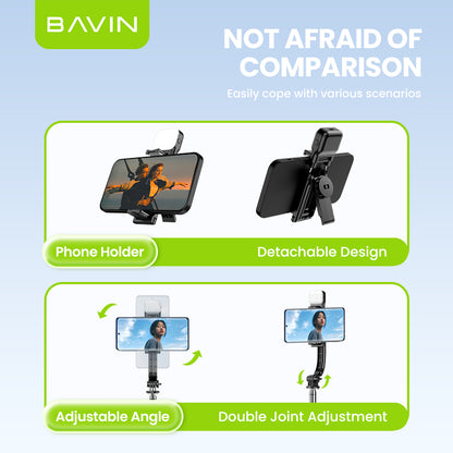 BAVIN D-Z-P11 Wireless Bluetooth Selfie Stick Tripod