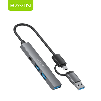 BAVIN H20 4in1 Universal USB-A / USB C Docking Station Hub USB 3.0 / Type-C Ports Adapter for Laptop, PC