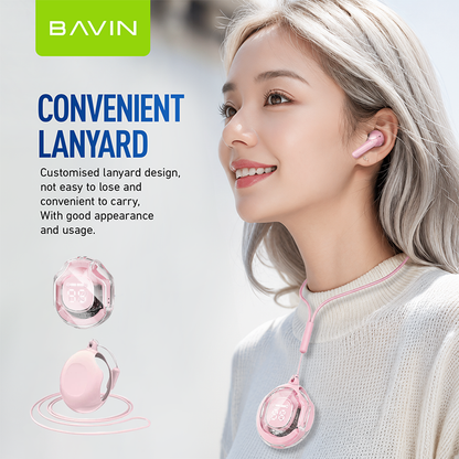 BAVIN BA66 TWS Bluetooth Earphone w/ Stereo Audio Sounds & Built-in Mic