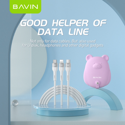 BAVIN CB236-3 3in1 Fast Charging Braided Cable 18W High Density Safe for Smartphone