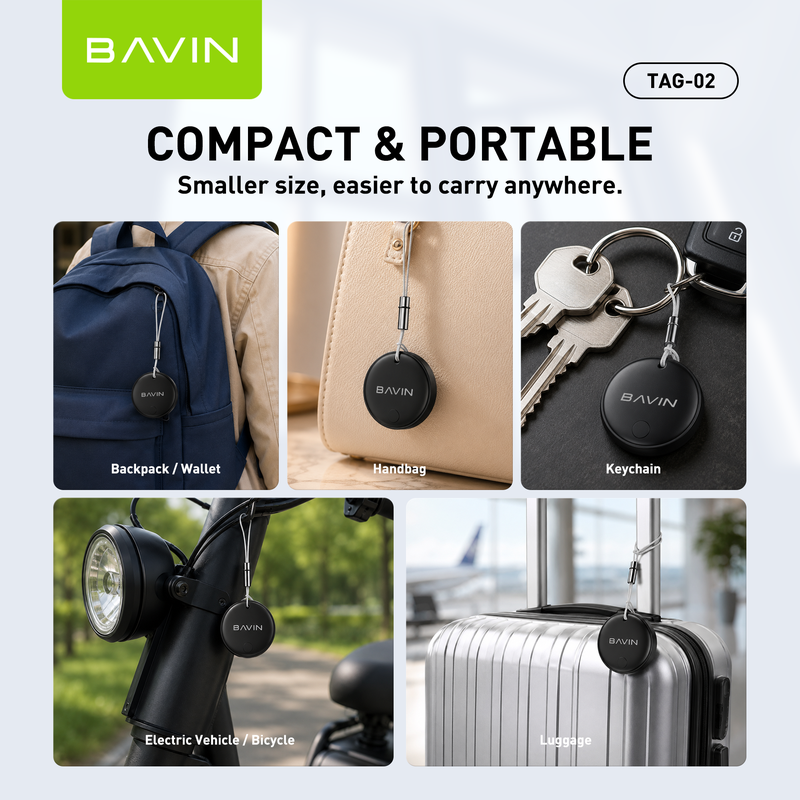 BAVIN TAG02 Smart Wireless Locator Bluetooth Tracker Finder Anti-Lost Tracking Device For iPhone, Android