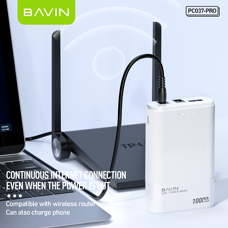 BAVIN Y-PC037 Pro 10000mAh UPS Powerbank / For Internet Router & Universal Devices