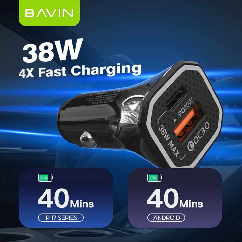 BAVIN C-C-PC875 38W Dual USB Fast Car Charger