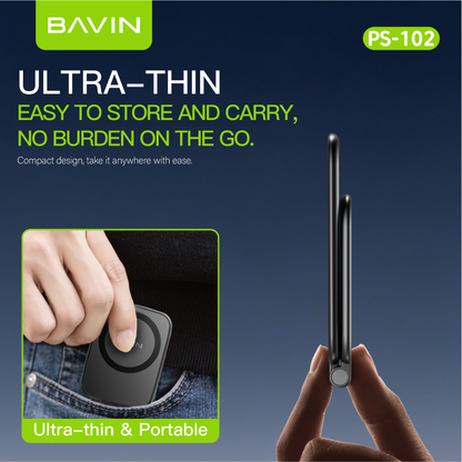 BAVIN PS102 Portable Mini Ultra-thin Magnetic Phone Stand Holder Adjustable for iPhone 14-17 / Android