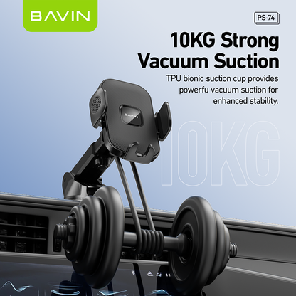 BAVIN D-S-PS74 Auto Suction Car Mount w/ 360° Rotation & Auto Lock