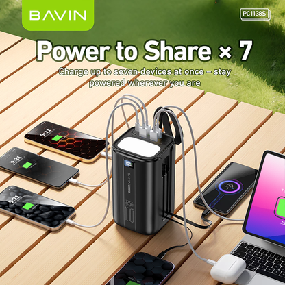 BAVIN Y-PC1057S 80000mAh / Y-PC1138S 100000mAh Heavy Duty Portable 22.5W Fast Charging Powerbank w/ LED Indicator & Flashlight