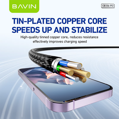 BAVIN U-CB336 60W/30W PD Fast Charging 90° Right-Angle USB-C Gaming Cable for Smartphones (Supports 17 Series)
