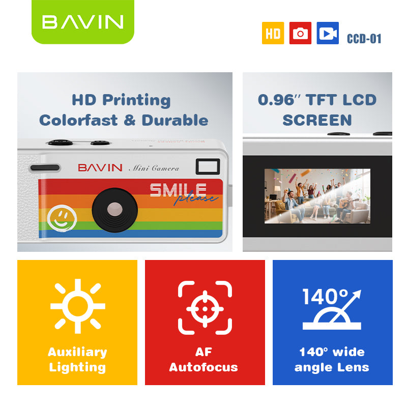 BAVIN CD01 Mini Thumb Camera 1080P HD 12MP Wide w/ Flash and Keychain | Support TF Card