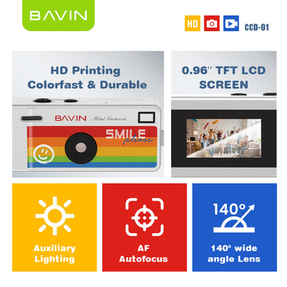 BAVIN CD01 Mini Thumb Camera 1080P HD 12MP Wide w/ Flash and Keychain | Support TF Card