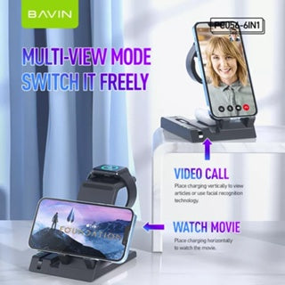 BAVIN C-W-PC056 15W 6in1 Wireless Charging Station for iPh 16 Series