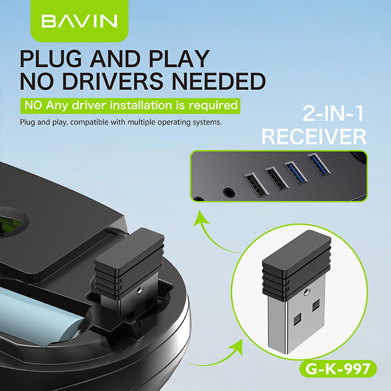BAVIN G-K-997 2.4G Wireless Keyboard & Mouse for PC & Laptop