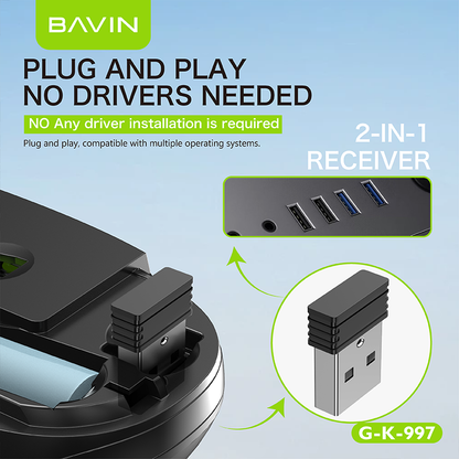 BAVIN G-K-997 2.4G Wireless Keyboard & Mouse for PC & Laptop