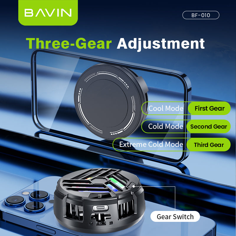 BAVIN BF-010 Magnetic Phone Cooler w/ Clip Design / RGB Light / Adjustable Cooling Gears