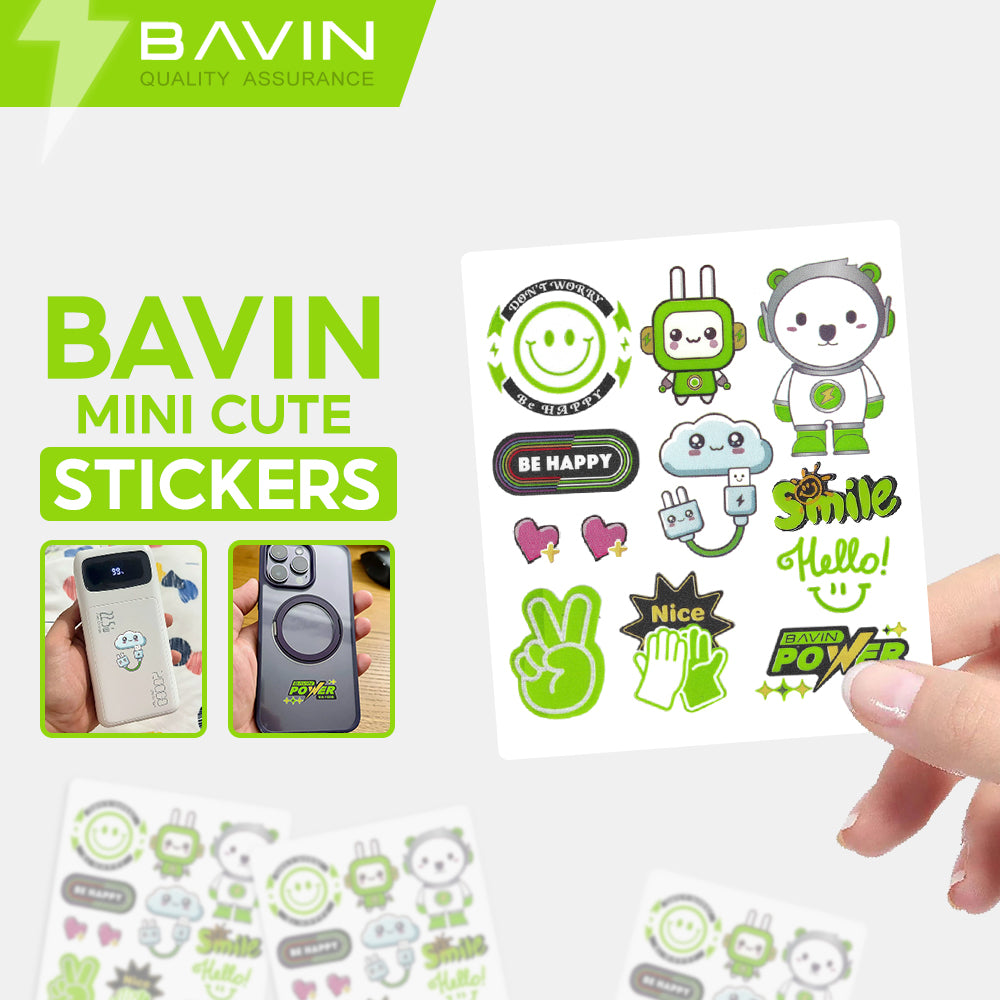 BAVIN Cute Cartoon Character Stickers Transparent DIY Decorative Sticker Suitable for Powerbank, Laptop & Smartphones
