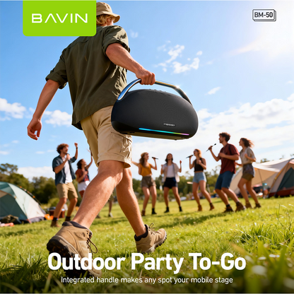 BAVIN BM50 300W Portable Bluetooth Powerhouse Speaker + 30000mAh Powerbank Function w/Dual Mic & LED