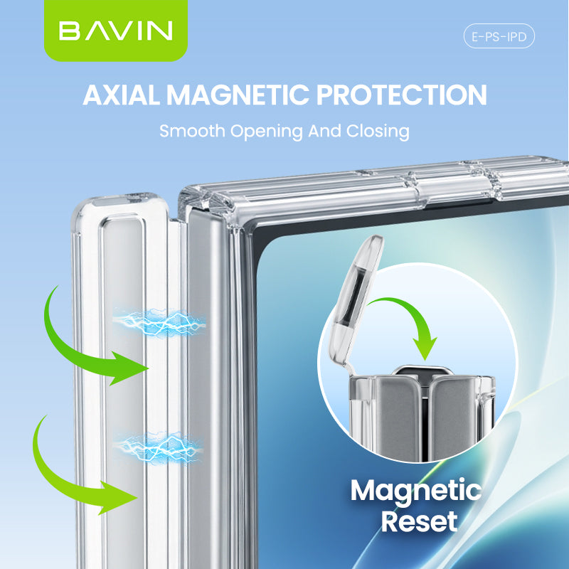 BAVIN PS iPhone Duo Transparent Ultrathin Magnetic Phone Case Shockproof Hinge Protection Phone Cover