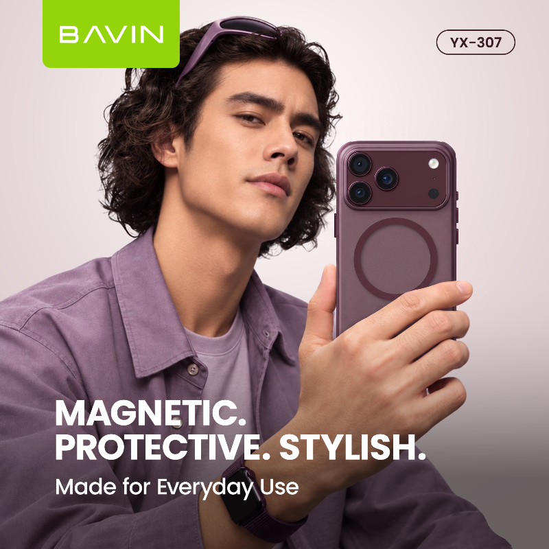 BAVIN YX307 Magnetic Solid Color Shockproof Case Full Coverage Anti-Scratch for iP18/17 Pro, Pro Max