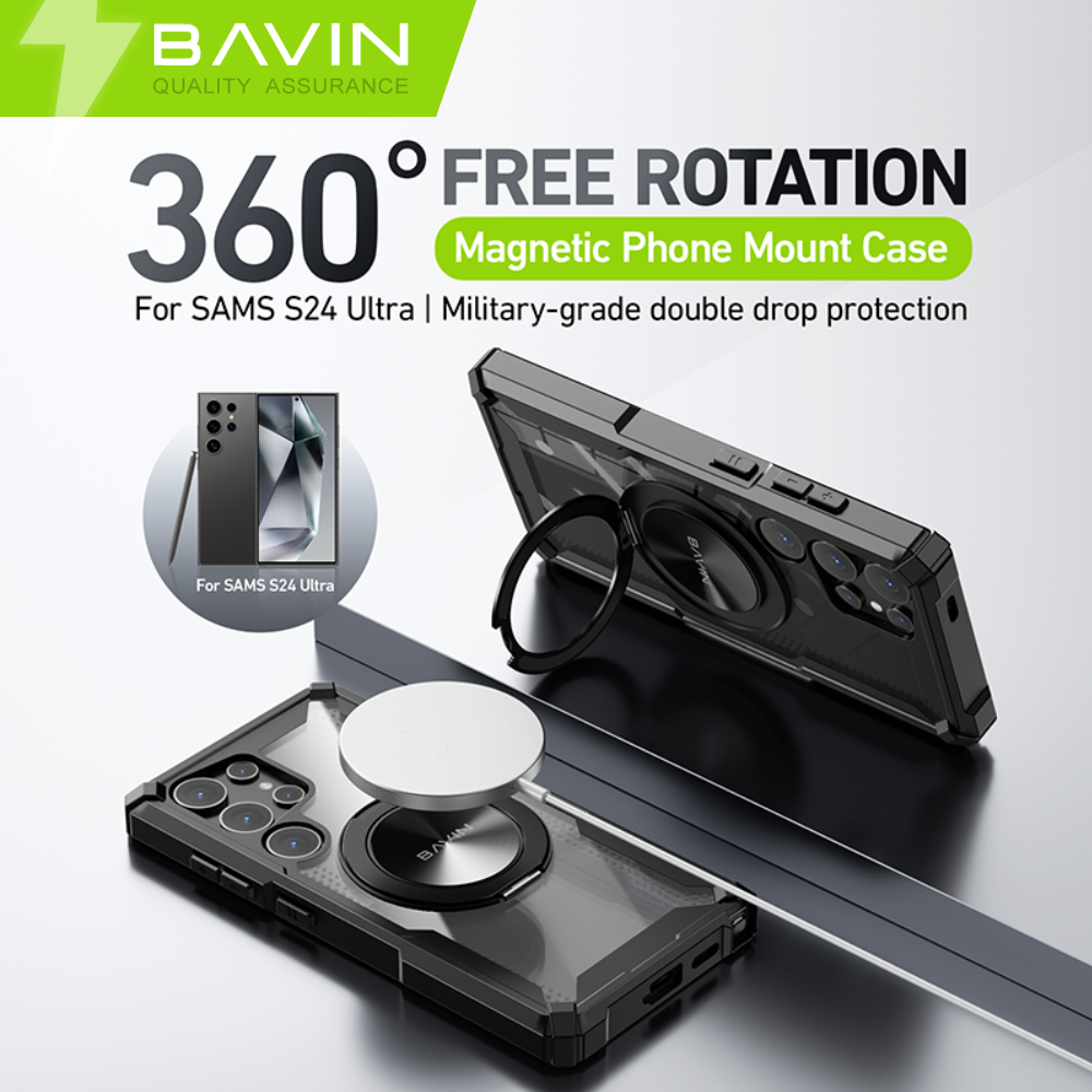 BAVIN E-YX302A-XX Magnetic Shockproof Phone Case w/ 360° Rotatable Ring for iPhone Series