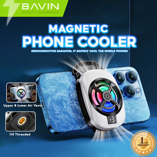 BAVIN BF-009 Gaming Phone Cooler Semiconductor Radiator w/ Clip-On Mount Dual Vent Airflow & Silent Cooling