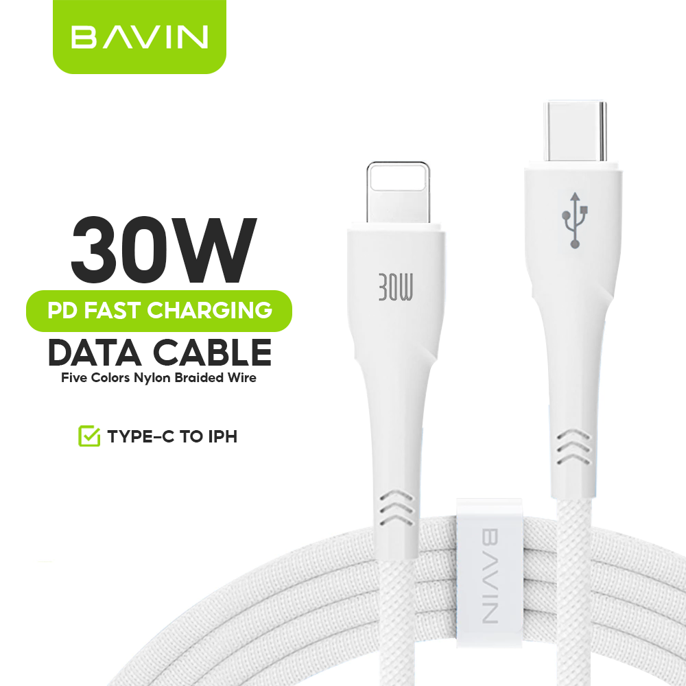 BAVIN U-CB284-PD 2.4A Fast Charging Cable 1.2m Nylon Braided