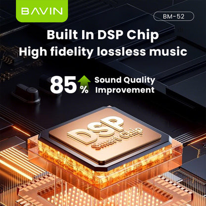 BAVIN BM52 TWS 80W Powerful Sound Party Bluetooth Speaker w/ 12000mAh Powerbank, Wireless Mic + RGB