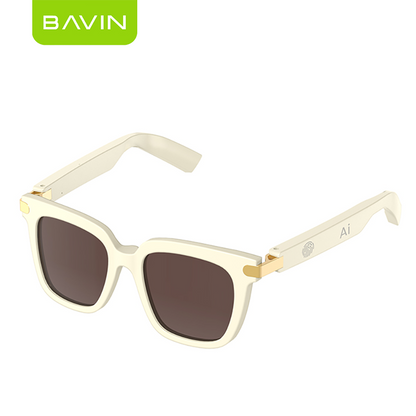 BAVIN BA101 Ai Smart Translation Sunglasses BT 5.4 w/ 130+ Languages, Open-Ear Hi-Fi Sound, Touch Control & UV Protection