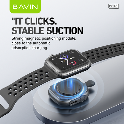 BAVIN PC1081 Portable Travel Wireless Magnetic Charger Power Bank 900mAh for iPhone Watch 8 7 6 5 4 3