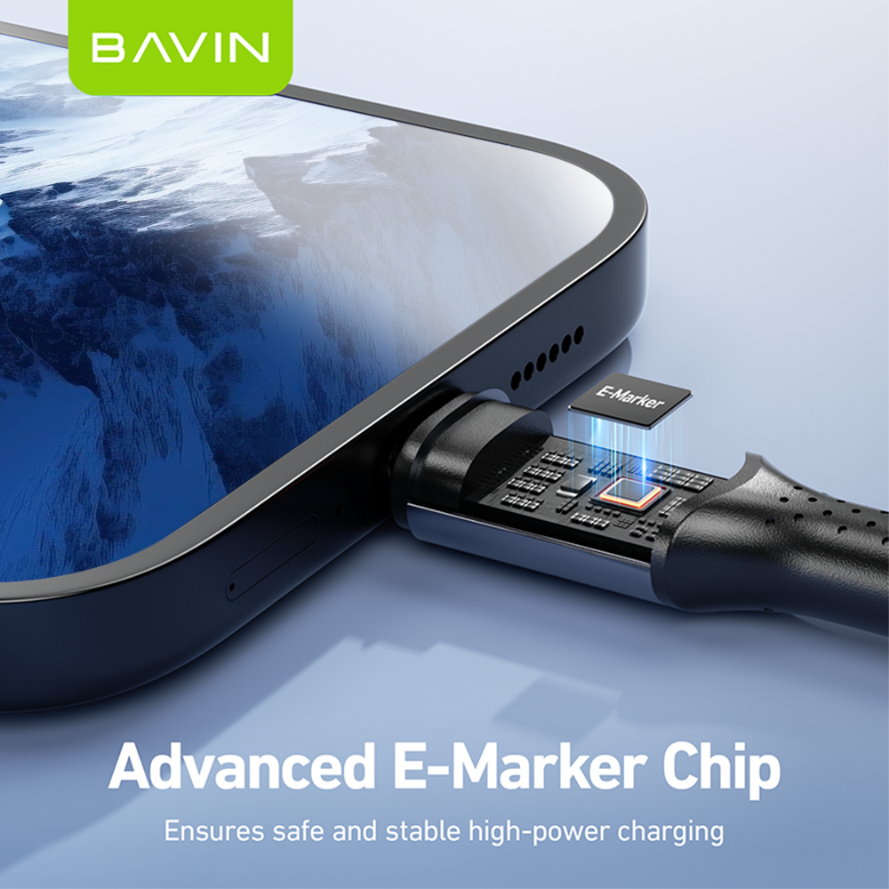 BAVIN CB422 140W PD 3.1 USB-C to USB-C Fast Charging Cable 1.2m Braided+PPS For Phone/Tablet/Laptop