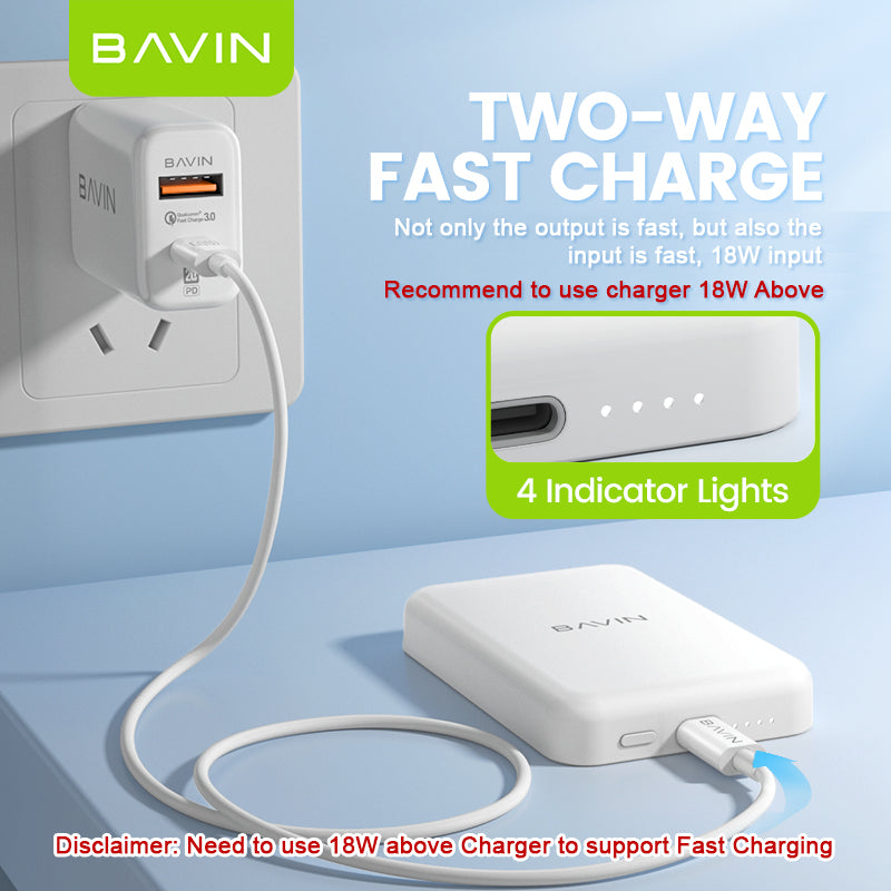 BAVIN Y-PC029P 5000mAh / 10000mAh Wireless Fast Charging Powerbank w/ USB-C Input/Output