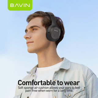 BAVIN HB-BH50 Bluetooth Stereo Headset w/ High-Quality Sound Built-In Microphone & Long Battery Life