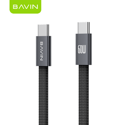 BAVIN CB426 1m 60W PD Magnetic Type-C Fast Charging Data Cable Flat Braided for Android, iPhone 17 Series