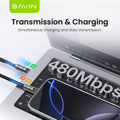 BAVIN U-CB374-XX Fast Charging Cable w/ Crossbody & Wrist Lanyard