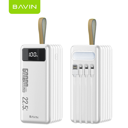 BAVIN Y-PC053 Heavy-Duty Powerbank w/ Built-In Cable & LED Light