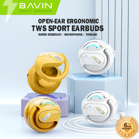 BAVIN HB-BA-69 TWS Bluetooth 5.3 Open Ear Wireless Earbuds w/ Water Resistance