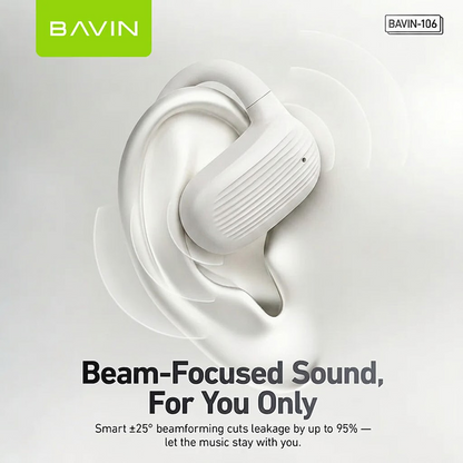 BAVIN BA106 Hi-Fi Open-Ear Wireless Bluetooth 6.0 Earbuds w/ Type-C Fast Charging for Smartphones