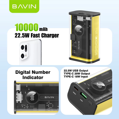 BAVIN PC1012 10000mAh Fast Charging Powerbank with 22.5W USB Charging / Type-C Input & Output