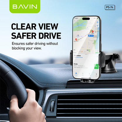 BAVIN D-S-PS74 Auto Suction Car Mount w/ 360° Rotation & Auto Lock