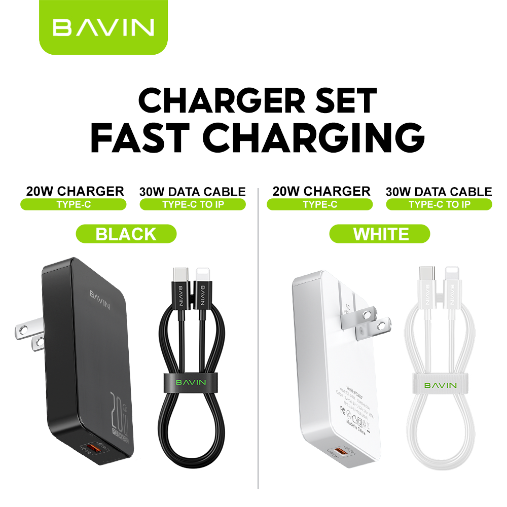 BAVIN C-PC2028-XX 20W PD QC3.0 Ultra Slim Fast Charger USB & Type-C Foldable Plug
