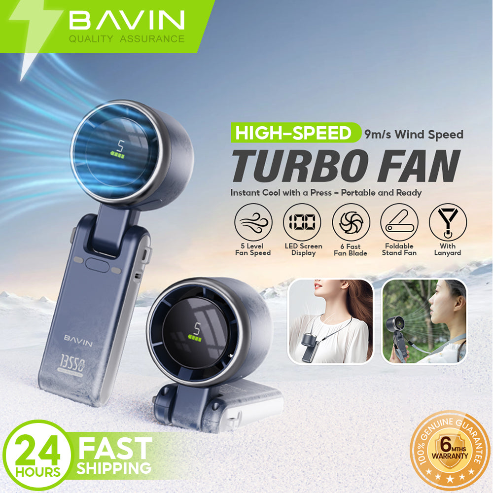BAVIN BF-002 Foldable Handheld Mini Fan Portable 5 Speeds Level Rechargeable