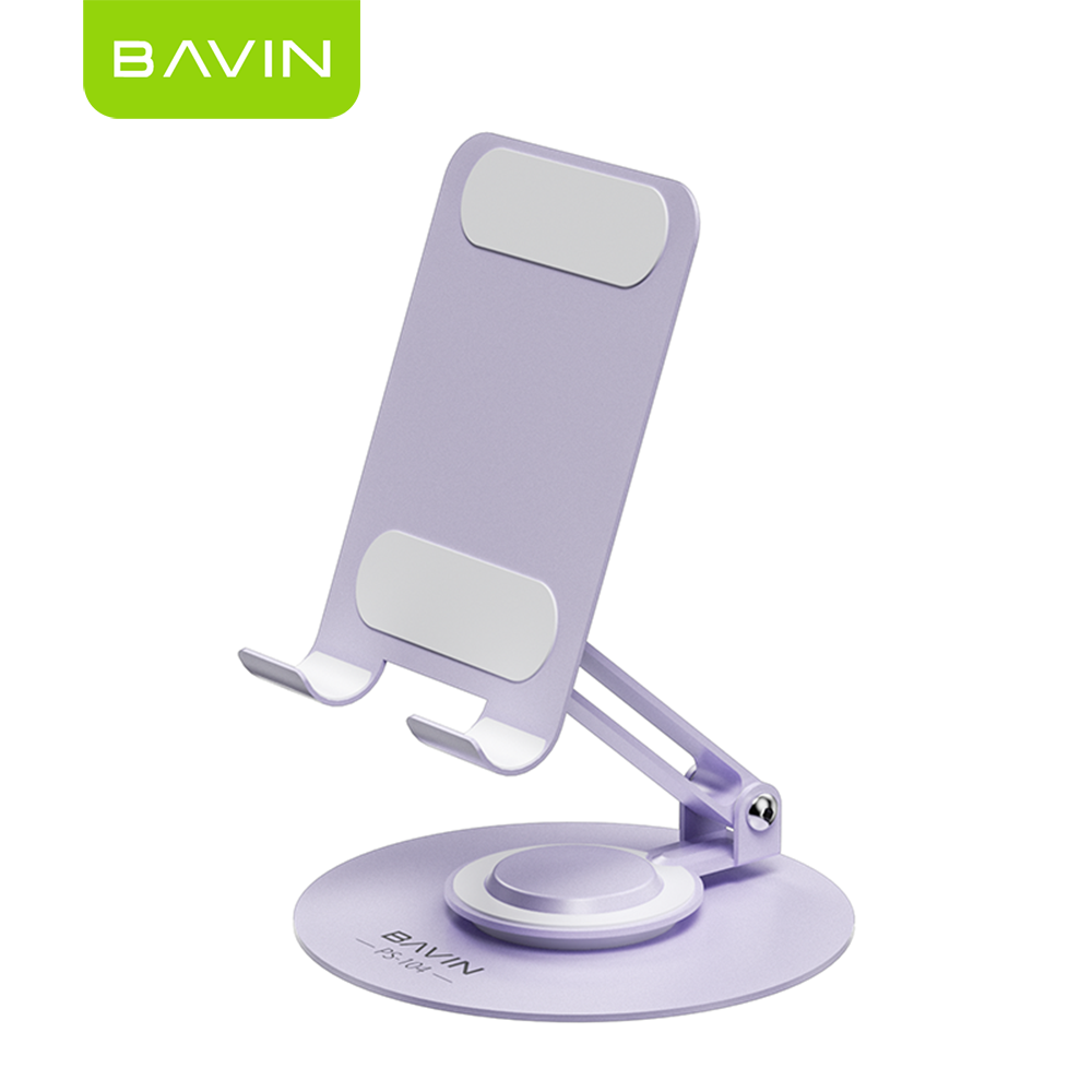 BAVIN PS104 Portable Foldable 360° Rotating Metal Desk Phone Holder Universal Stand for Phone/Tablet
