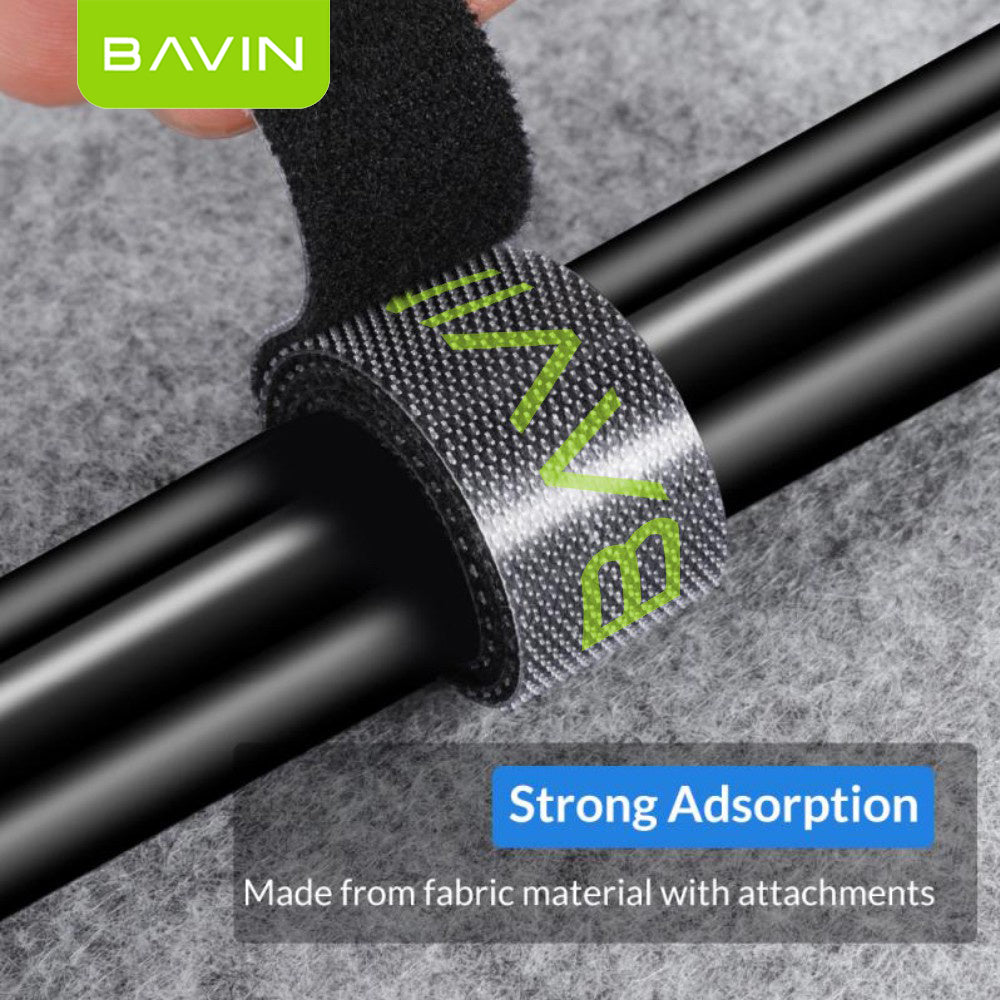 BAVIN Cable Organizer Velcro Strap Wire Winder 14.2cm–5M Nylon Cord Holder for Earphones USB AUX Mouse Cables