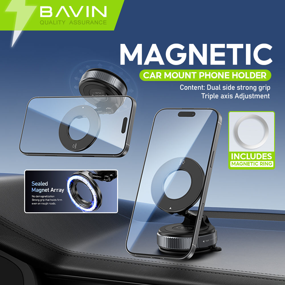 BAVIN D-S-PS83 Magnetic Car Mount Dashboard / Windshield Holder w/ 360° Rotation for Smartphones
