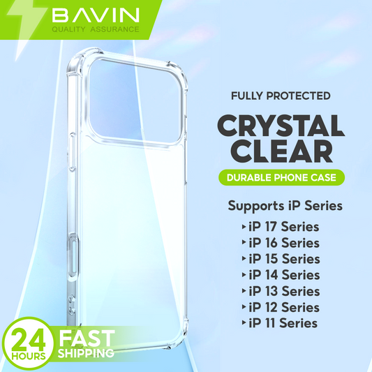 BAVIN E-FS2 Shockproof Clear Soft Silicone TPU Case Back Cover For iPhone 11-17 Pro Max Series