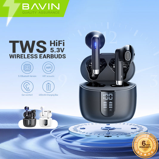 BAVIN HB-BA-58 HiFi Wireless Bluetooth Earbuds w/ Built-in Microphone