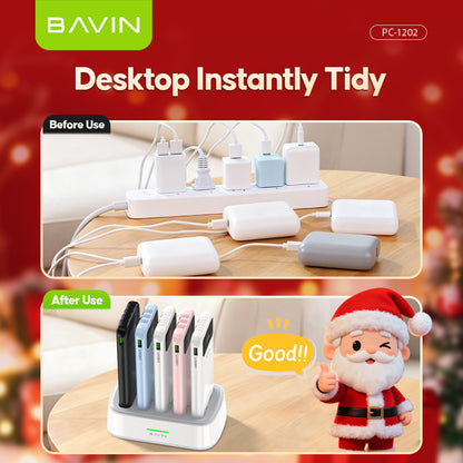 ( Christmas Gift ) BAVIN PC1202 10000mAh 5-in-1 Home Powerbank Set 22.5W Fast Charging w/ 45W PD Adapter + 60W Cable