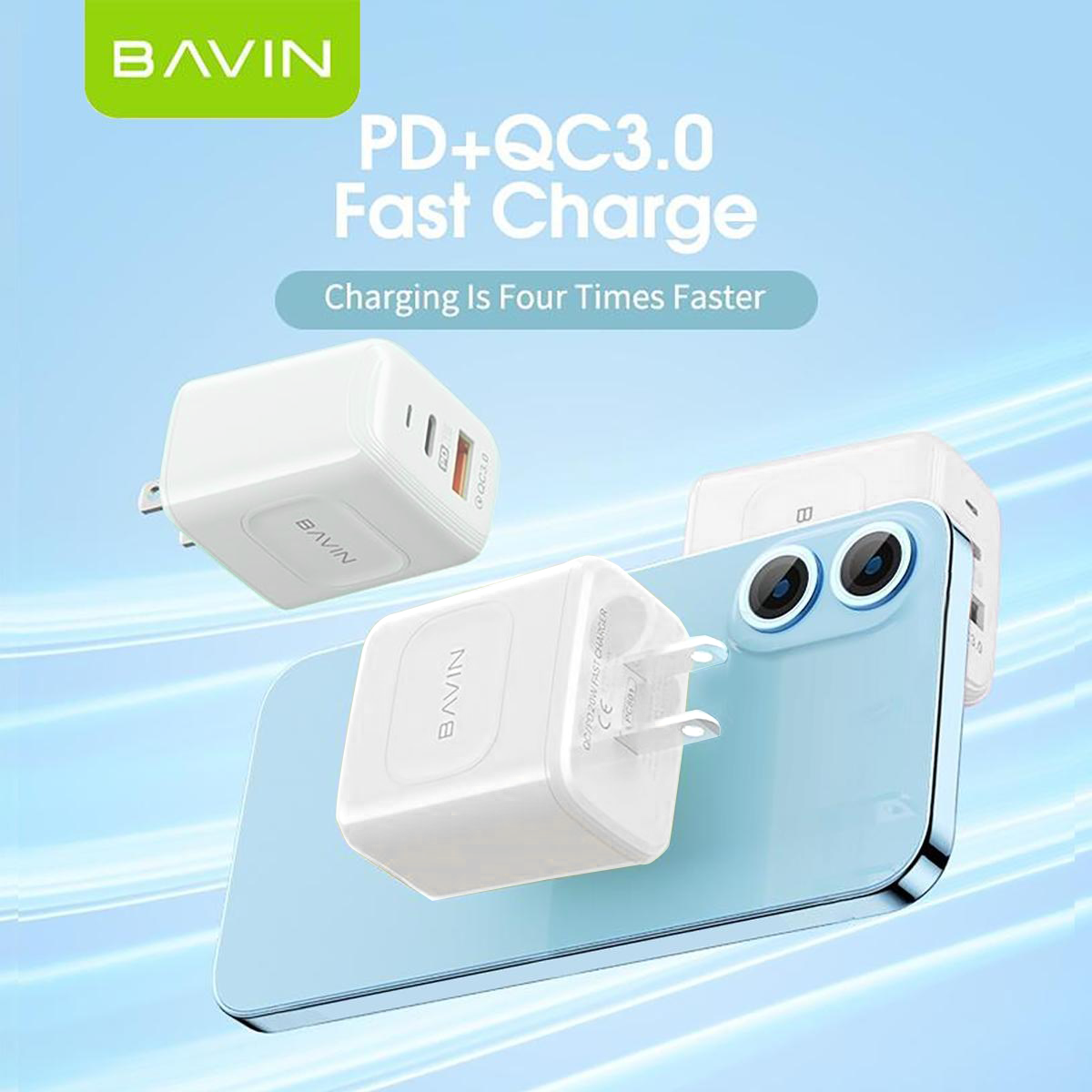 BAVIN C-PC801 20W PD Fast Charger with Dual Port for iPhone 15 Series