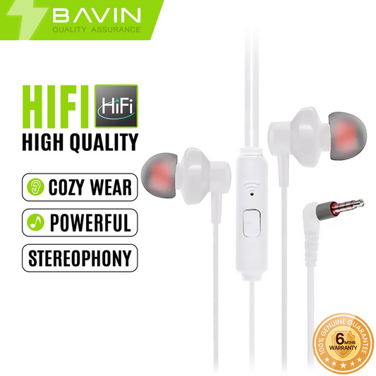 BAVIN H-3.5-HX828 HiFi 3.5mm Elbow Jack Earphones
