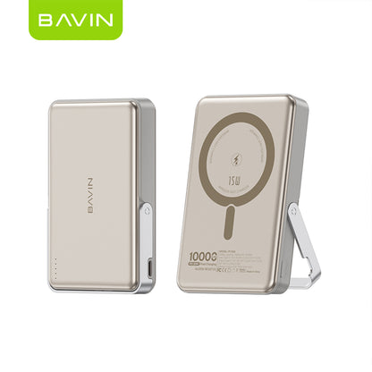 BAVIN Y-PC1168 10000mAh 15W Magnetic Wireless Powerbank 22.5W w/ PD 20W Type-C Fast Charging & Stand for Smartphones